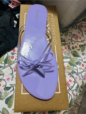 Seychelles Lavender Bow Slide Sandal
